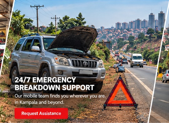 Broken down vehicle on an African roadside
